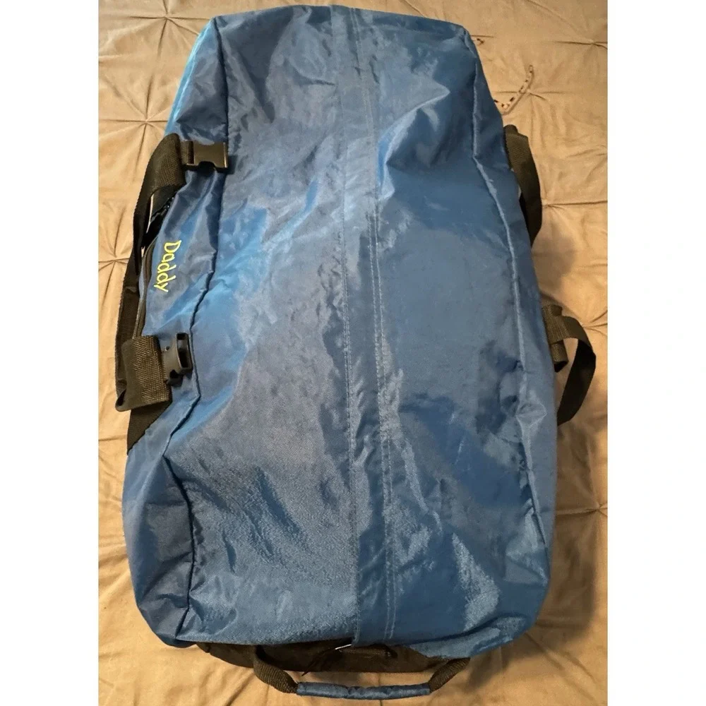Disney Large Blue Mickey Mouse Travel Duffle Bag Embroidered Daddy